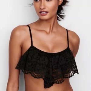 NWT Victoria's Secret Body by Victoria Black Lace Bralette Wire-Free Size Medium